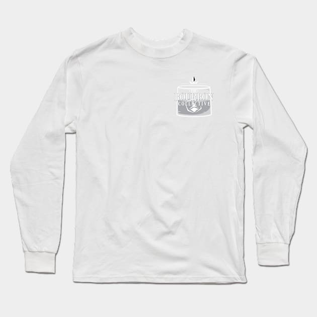 The Bourbon Collective Rocks Glass Logo - White Text Long Sleeve T-Shirt by The Bourbon Collective